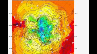 Euro Forecast of 850 hPa and geopotential 500 hPa N Hemisphere May 2012 [upl. by Aeirdna]