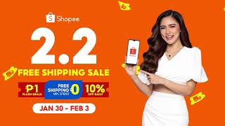 Shopee 22 Free Shopping Sale na from Jan 30Feb 3 [upl. by Eicak]