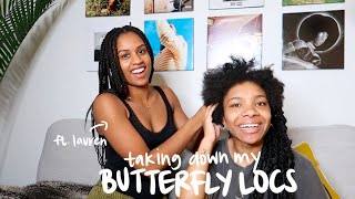 taking down my butterfly locs while answering invasive questions [upl. by Gretel]