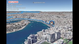 Malta Marathon 2024 fly over the marathon 3D course map [upl. by Goran]