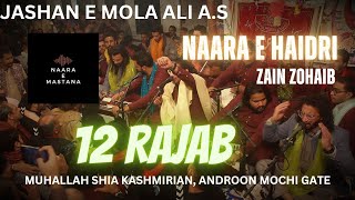 NAARA E HAIDRI  ZAIN ZOHAIB  12 RAJAB JASHAN MOLA ALI AS  MUHALLA SHIAN KASHMIRIAN [upl. by Loferski249]