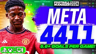 BROKEN Meta 4411 FM24 Tactics 5 Goals Per Game  Best FM24 Tactics [upl. by Hsot]