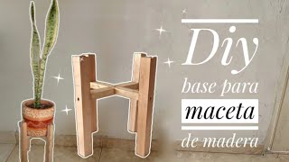 CÓMO HACER UN PORTA MACETAS EN MADERA  BASE PARA MACETAS FÁCIL Y RÁPIDO [upl. by Nirek]