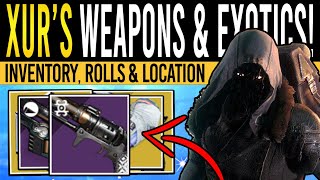 Destiny 2 XURS NEW WEAPONS amp ARMOR 29th March Xur Inventory  Armor Loot amp Location [upl. by Htebarual]