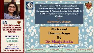 Maternal Hemorrhage Dr Manju Sinha [upl. by Donoho713]