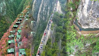 House on the Cliff  Amazing cliff natural landscape in China  The power of nature [upl. by Slin]