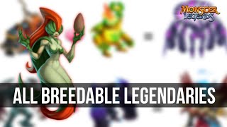 ALL BREEDABLE LEGENDARIES amp COMBINATIONS 2021 GUIDE  MONSTER LEGENDS [upl. by Kablesh]