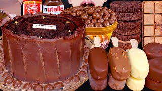 ASMR STARBUCKS CAKE MALTESERS MAGNUM CHOCOLATE ICE CREAM NUTELLA DESSERT MUKBANG 먹방咀嚼音 EATING SOUNDS [upl. by Aitnic]