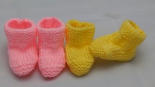 03 Month Booties  Beginners Knitted Version 2 [upl. by Netsew]