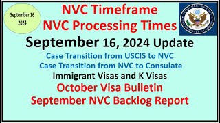 NVC Processing Times As of September 16 2024  September Visa Bulletin  August NVC Backlog Report [upl. by Cortie901]