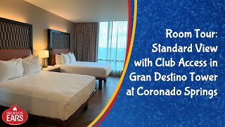 Room Tour of Disneys Coronado Springs Resort Standard View with Club Access in Gran Destino Tower [upl. by Erdei]