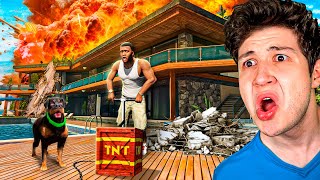 EXPLOTO la CASA de FRANKLIN en GTA 5 💥🏡 Mods [upl. by Thornie]