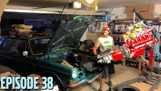 Installing Engine amp Transmission  Volvo 164 Rescue Ep 38 [upl. by Nylahsoj337]