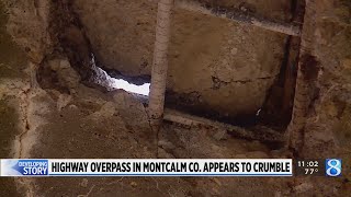 US131 overpass crumbling in Montcalm County [upl. by Ryan]