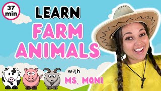 Learn Farm Animals With Ms Moni  Old MacDonald Had A Farm 5 Little Ducks  Toddler Learning Video [upl. by Terese]