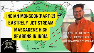 INDIAN MONSOON2 EASTERLY JET STREAM MASCARENE HIGHRAINFALL PATTERN SEASONS IN INDIA BILINGUAL [upl. by Esiom238]