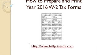 How to Print W2 Form for Year 2016 [upl. by Akirrehs]