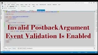 Invalid Postback Or Callback Argument Event Validation Is Enabled [upl. by Eirolav899]