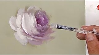 Painting a Beginning Rose with Acrylics [upl. by Arakaj46]