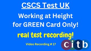 CSCS Card UK CSCS Test 2024 CSCS Test for Green Card constructionsafety 17 working at height [upl. by Ecyrb835]