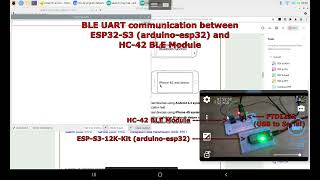 BLE UART communication between ESP32S3 arduinoesp32 and HC42 BLE Module [upl. by Nora]