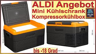 ALDI Angebot  Kompressor Kühlbox amp Mini Kühlschrank für Camping amp Outdoor  bis 18 Grad möglich [upl. by Setarcos]