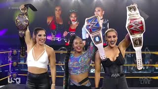 Raquel Gonzalez Rhea Ripley And Bianca Belair Celebrate Together [upl. by Anayrb]