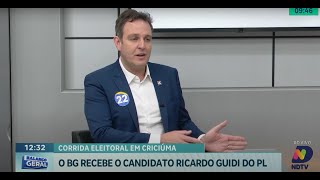 Eleições 2024 Ricardo Guidi PL é entrevistado na sabatina do BG [upl. by Haraf]