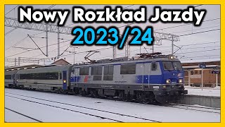 Nowy rozkład jazdy pociągów 202324 w Rzeszowie IC Zamoyski IC Łukasiewicz IC Artus IC Wawel [upl. by Hgielrebmik]