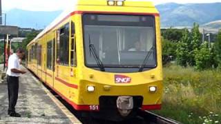 SNCF quotTrain Jaunequot the yellow train from La Tour de Carol to VillefranchedeConflent [upl. by Kimble840]