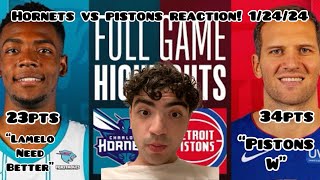 PISTONS BACK Charlotte Hornets vs Detroit Pistons  Full Game Highlights January 24 2024 REACTION [upl. by Restivo]