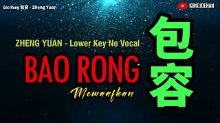 BAO RONG  Zheng Yan   包容  Male Lower Key  No Vocal [upl. by Nauquf]