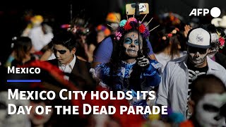 Mexico City holds its Day of the Dead parade  AFP [upl. by Glory]