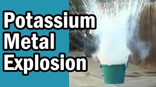 Potassium Metal Explosion  Potassium in Water [upl. by Shute]