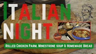 Rolled Chicken Parmesan Homemade Italian Bread amp Minestrone Soup 1136 [upl. by Chemash]