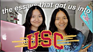 Reading the Essays That Got Me into USC 2020 Twin Edition [upl. by Notsob]