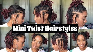 7 Quick Mini Twist Hairstyles  Natural Hair [upl. by Annodahs]