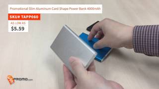 Promotional Power Banks  Slim Aluminum Card Shape Power Bank 4000mAh at C2BPromocom [upl. by Kcirdaed285]