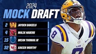 POSTCOMBINE NFL MOCK DRAFT Malik Nabers off the board BEFORE Marvin Harrison Jr  CBS Sports [upl. by Eanar]