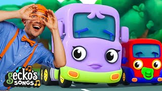 Transportation Song｜Blippi amp Gecko｜Childrens Music｜Trucks For Kids｜Geckos Songs [upl. by Shiroma]