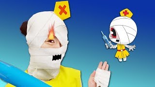 백의귀가 나타났어요 서은이엄마의 신비아파트 귀신분장 메이크업 주사기 만들기 Ghost House Hospital Nurse Makeup Paper CraftsㅣJOYPONG [upl. by Iliak]