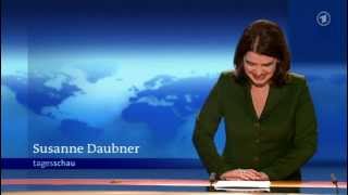 ★PANNE★ TagesschauSprecherin Susanne Daubner lacht schweigt und gähnt [upl. by Dinnage158]