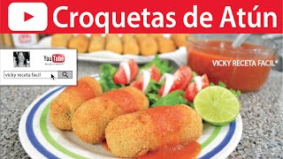 CROQUETAS DE ATÚN  VickyRecetaFacil [upl. by Winonah700]