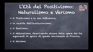 Positivismo Naturalismo e Verismo [upl. by Uke]