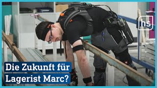 Dieses Exoskelett soll bei der Arbeit helfen  hessenschau [upl. by Sirraf26]