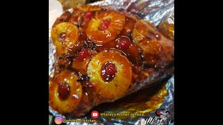 How to prepare fully cooked smoked ham Jamaican style  Whitneys Kitchen Jamaica [upl. by Draillih]