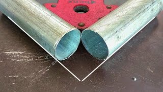 3 ways to cut precision 45 degree pipes without a machine  tricks for cutting pipes [upl. by Allesor839]