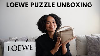 LOEWE PUZZLE UNBOXING  FIRST IMPRESSIONS COST WHAT FITS  JACQUELINE NOEL [upl. by Novahs]