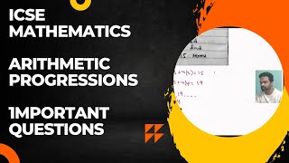 Arithmetic progressions icse class 10  mcq on icse maths AP  icse mathematics mcq  mcq icse maths [upl. by Ellita177]