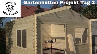 Gartenhütten Projekt Teil 3  Aufbau Fenster und Dach  Tag 2 [upl. by Smiga]